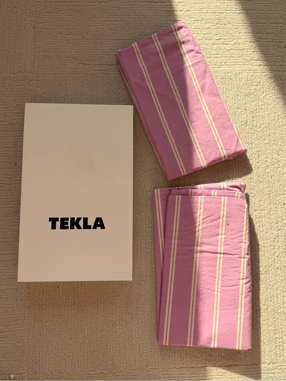 Tekla Striped Pink Pillowcase Set 2x